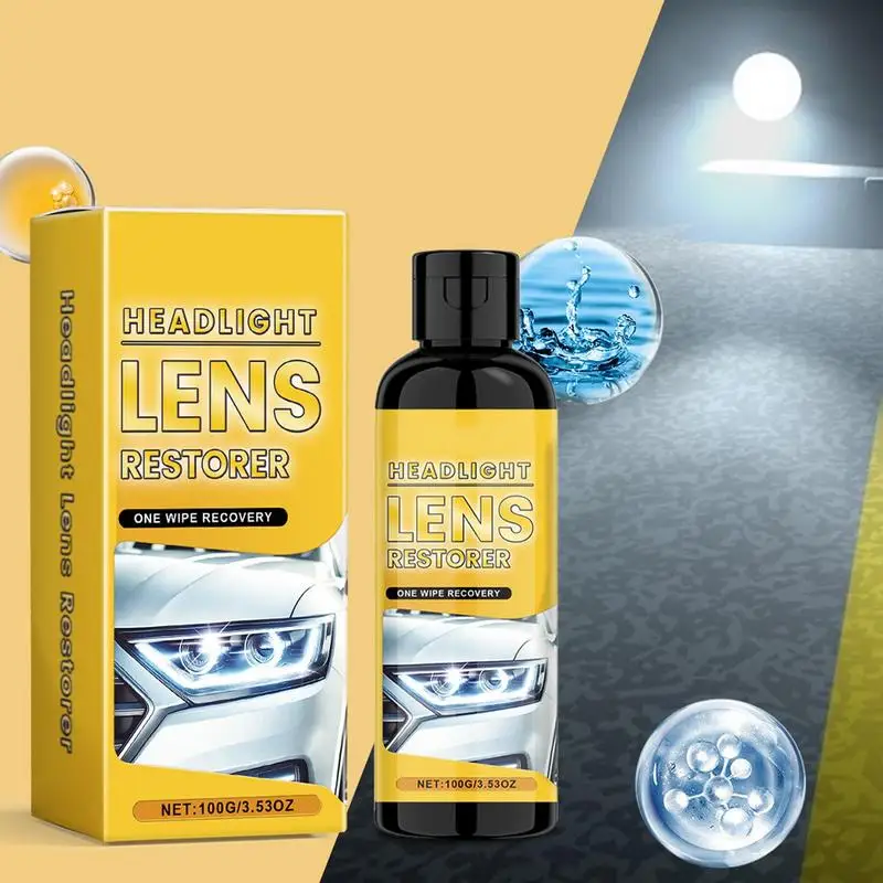 Headlight Restoration Auto Light Lens Polishing Paste Car Long-Lasting Effective Headlight Repair Restorer Liquid With Sponge