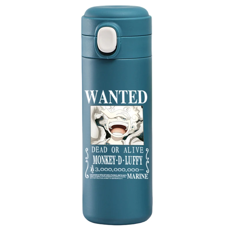 One Piece Naka Monkey D. Luffy Roronoa Zoro Law Sanji Tony Tony Chopper BROOK Anime Pop-up Cover Thermos Cup Bottle 500ml