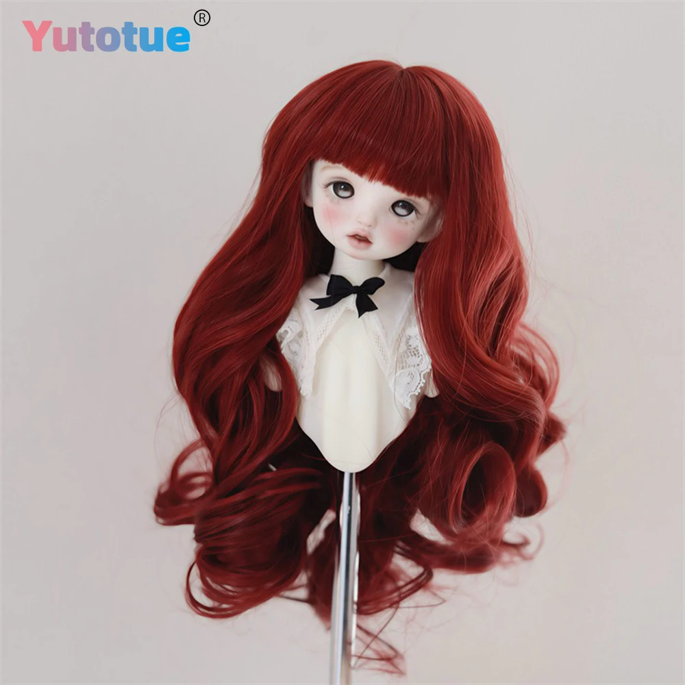 Yutotue دمى شعر مستعار مجعد ل 1/6 BJD دمية لطيف دمية DIY استبدال الباروكات