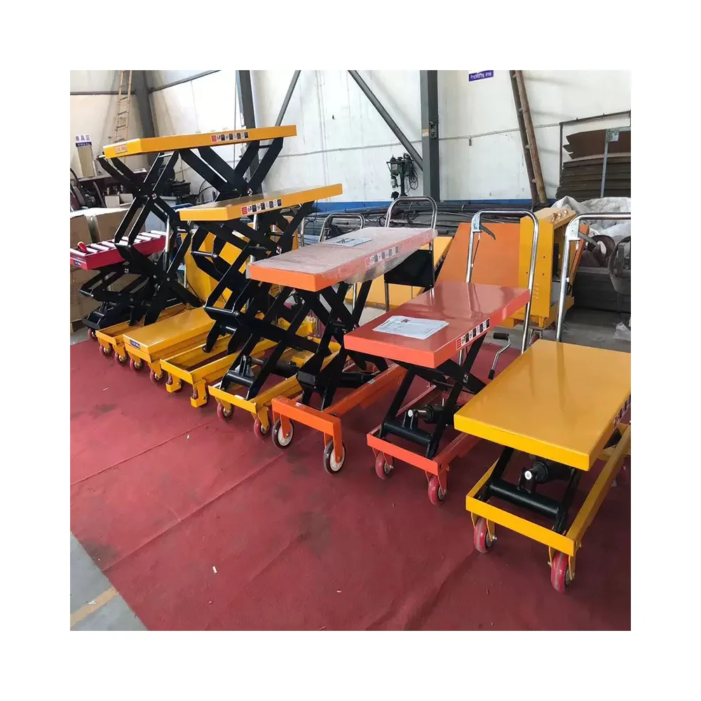 Manual Hydraulic Scissor Lift Table 1000kg Heavy Duty Mobile Lift Platform for Warehouse Workshop view 6