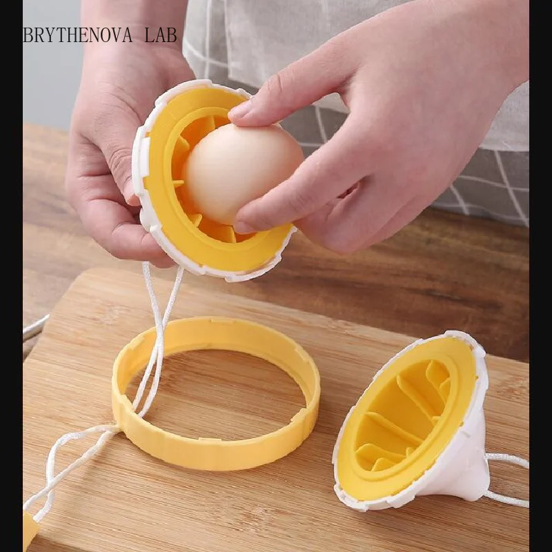 1 Set Kitchen Gadget Golden Egg Trap Artifact with Drawstring Manual Rotating Yolk Egg White Mixer Shaker with Cutter