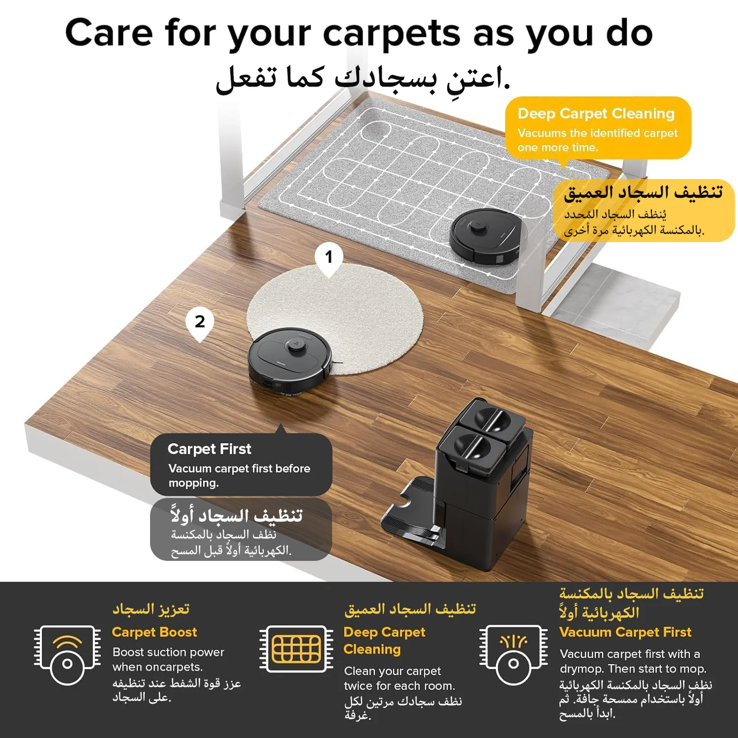 مكنسة وممسحة روبوت roborock Qrevo S، تجفيف ذاتي، غسيل ممسحة تلقائية، شفط 7000 باسكال، تفريغ ذاتي وإعادة تعبئة، ممسحة 10 مم #6