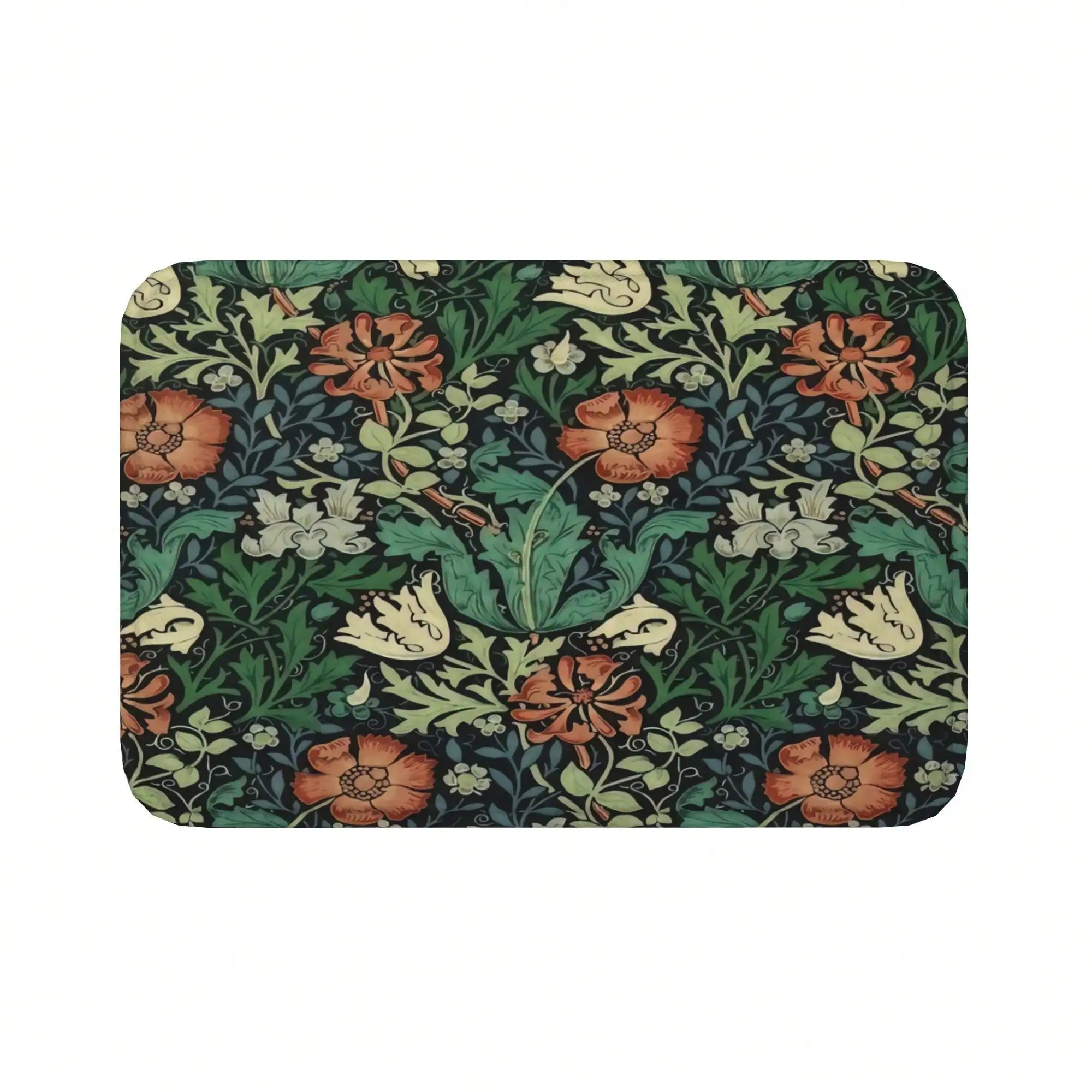 Flannel Floor Mat By William Morris Featuring Elegant Designs, Soft And Gentle On The Skin, Offered In Four Different Sizes