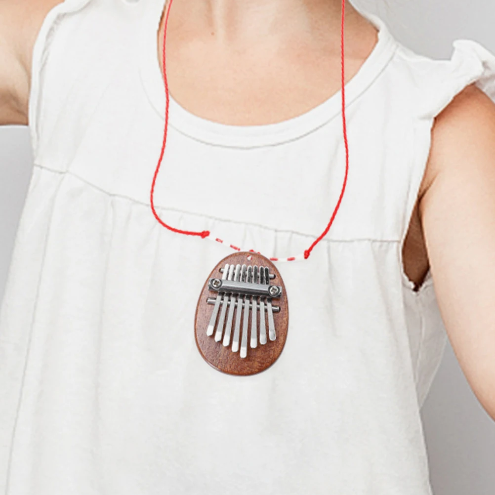 

2 Pcs Solid Wood Thumb Piano Mini Finger Water Drop Kalimba for Beginners Adults Stainless Steel