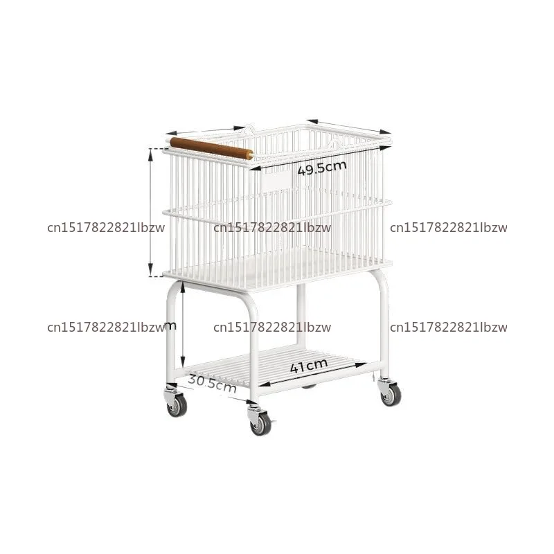 Dirty basket bathroom Double layer dirty basket clothes storage basket toilet mobile laundry