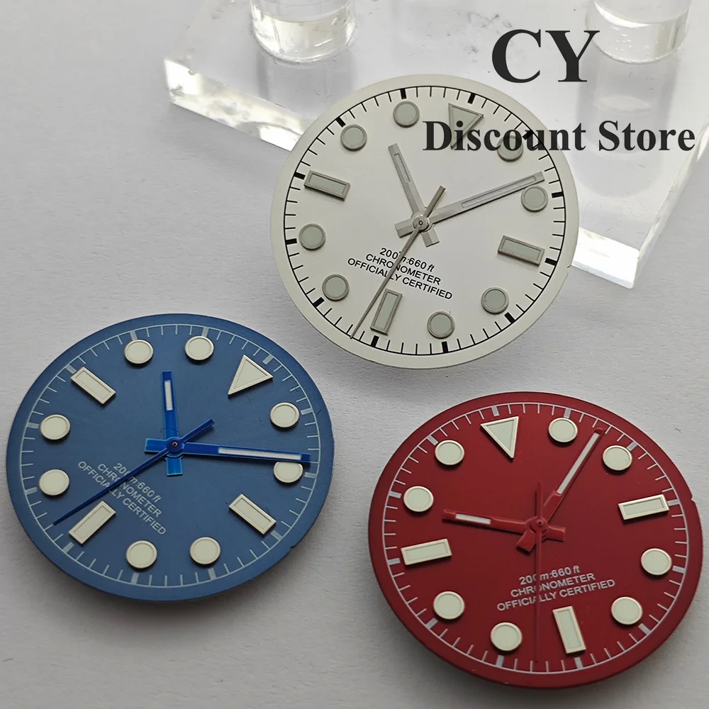 RICHUS 28.5mm Luminous Watch Dial with Red Hands Compatible with NH35 NH36 ETA2824 2836 Miyota8215 DG Movement Watch Replacement