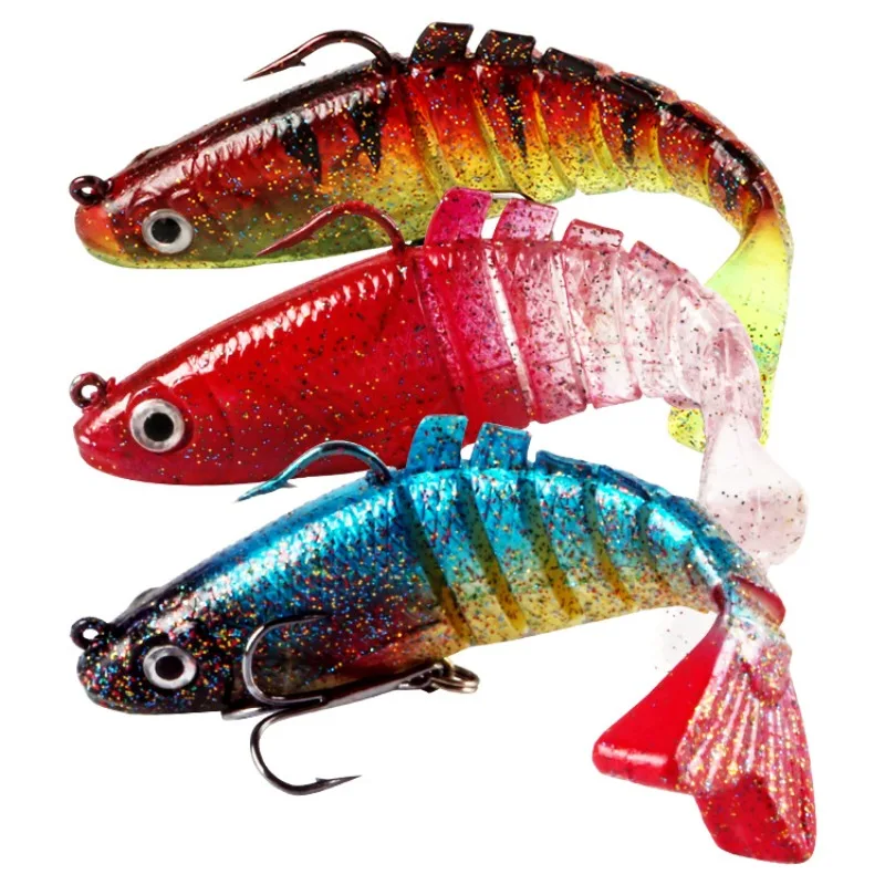 

5pcs 9cm/17g Sinking Wobblers Fishing Lures 6 Multi Jointed Swim Bait Hard Artificial Bait Pike/Bass Fishing Lure Crank Bait