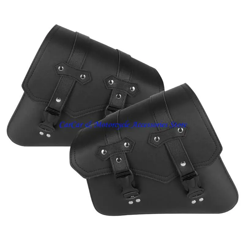 

G5AD Universal Fit Motorcycle Saddlebags PU Leather Side Bags Secure Storage Saddlebags for Riders Seeking & Function