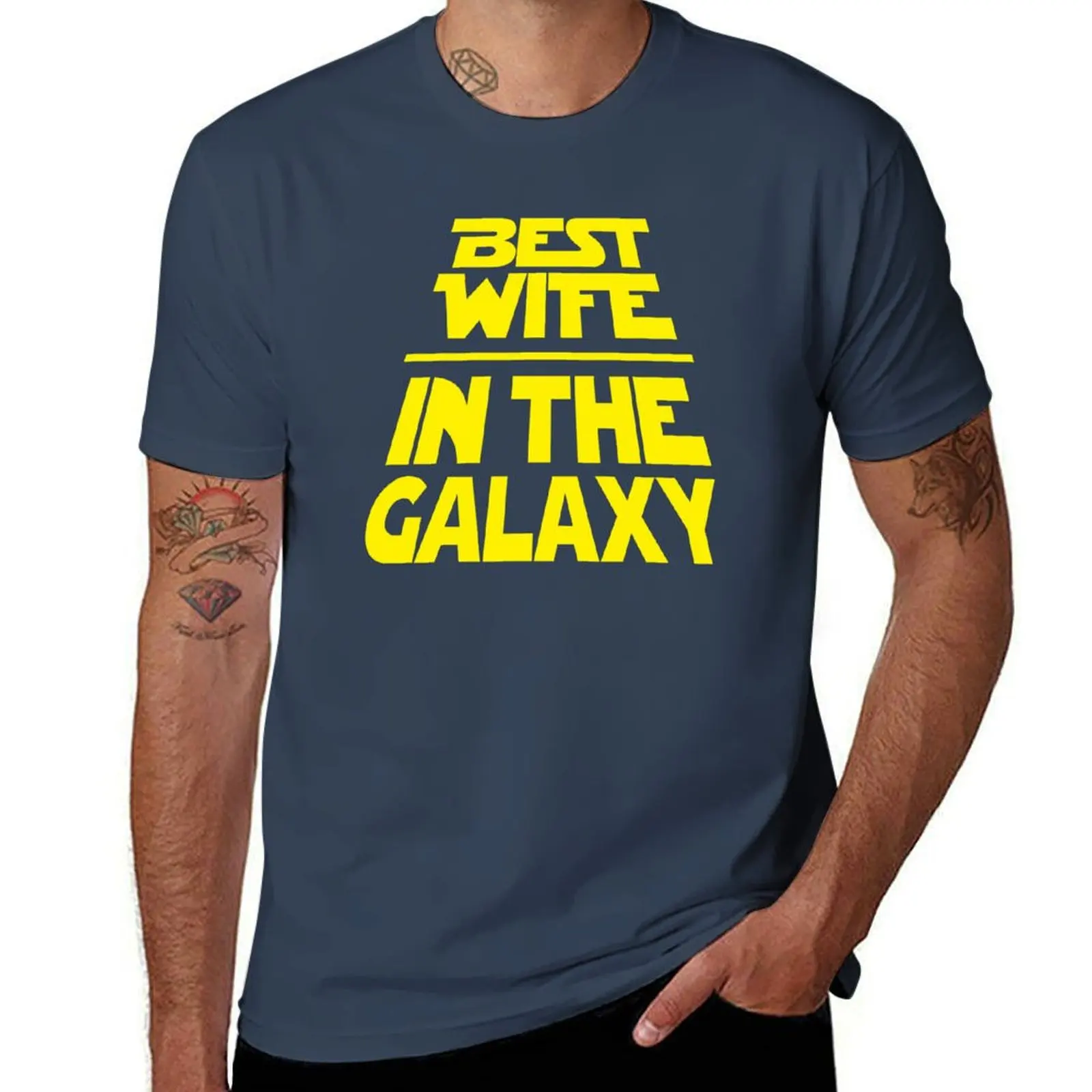 Best Wife in the Galaxy - Title Crawl T-Shirt man t shirt summer t shirt for man t shirt man cotton T-Shirt