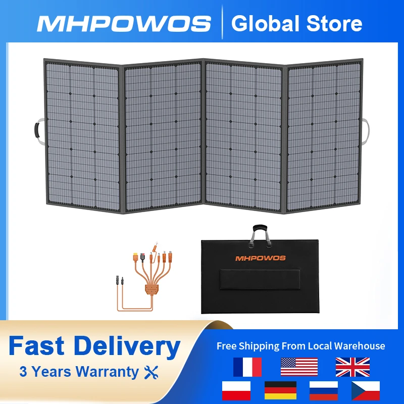 

MHPOWOS 400W Portable Solar Panel,Foldable Solar Panel Power Backup, 31V Output Solar Charger for Power Station Off Grid Outdoor
