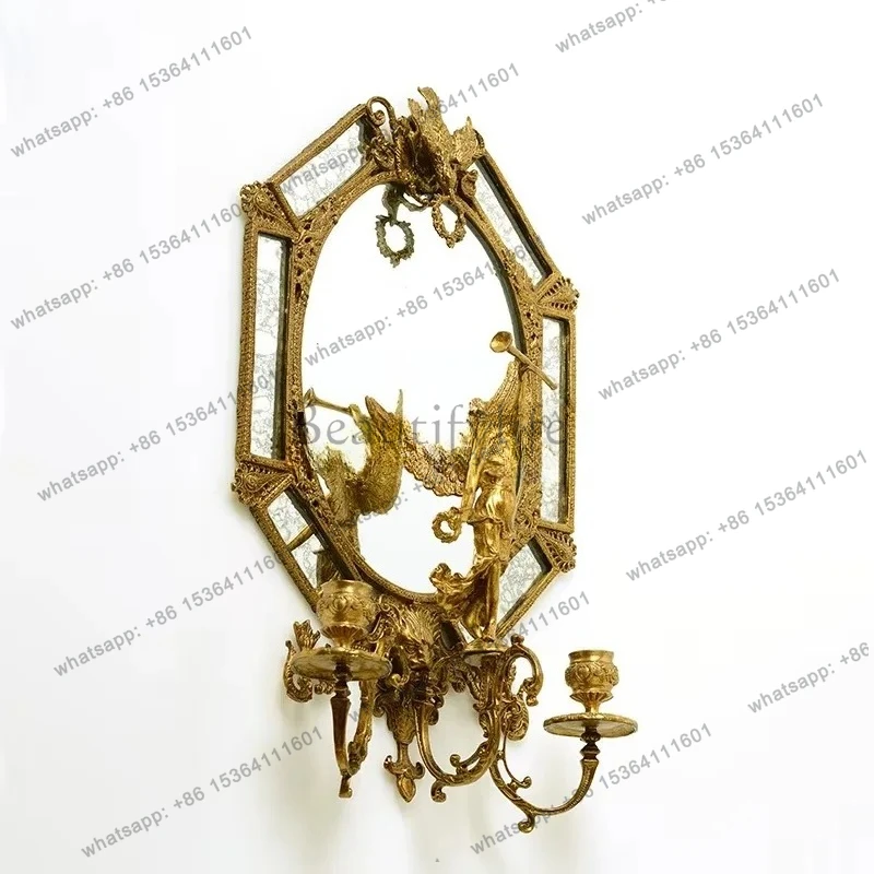 

Ingresso soggiorno in stile europeo americano Decorazioni di lusso Portacandele di fascia alta Specchi Ornamenti da parete