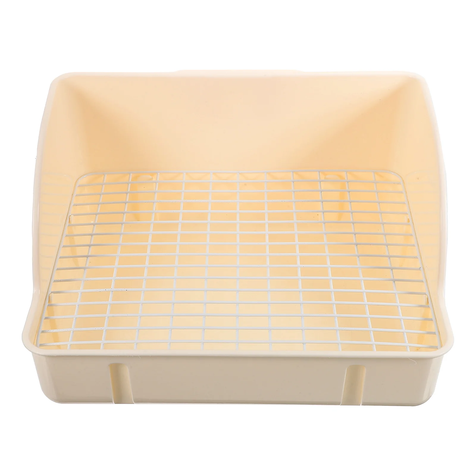 

Rabbit Litter Box Large Size Pet Toilet Steel Wire Bottom Square Washable Plastic Container for Bunny Cage Training Aid