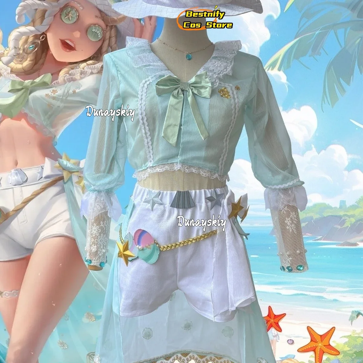 CosplayGame Identitas V Kostum Cosplay Selamat Barmaid Demi Bourbon Garam Laut Koktail Kulit Bermain Peran Gaun Wanita Anime