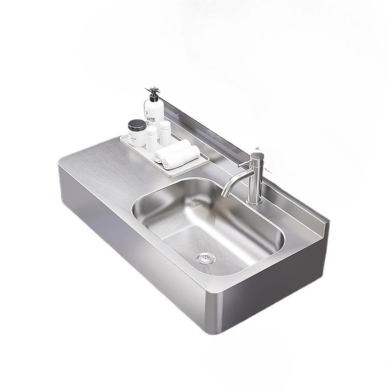 

Stainless steel 304 bathroom wall-mounted sink with countertop sink Outdoor wash basin
