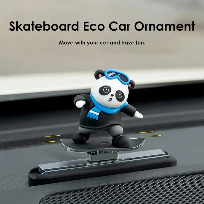 Skateboard Bear Car Ornaments Cute Skateboard Bear Decoration For Car Skateboarding Bear Car Decor For Car Center Console