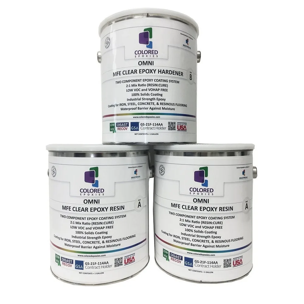

10002 Clear Epoxy Resin Coating 100% Solids, High Gloss For Garage Floors, Basements, Concrete and Plywood. 3 Gallon Kit