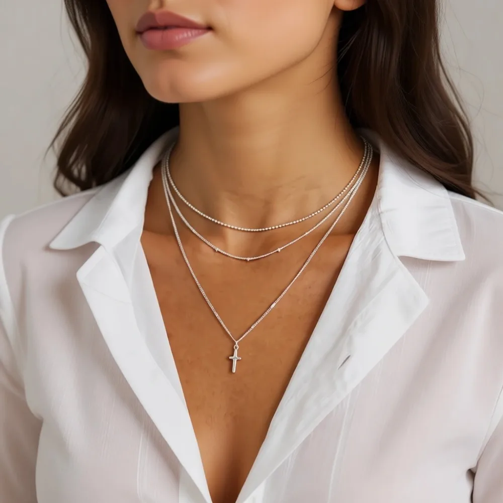 

Многослойный золотой комплект ожерелий для женщин: позолоченные цепочки 14K с подвесками, подарок на праздник