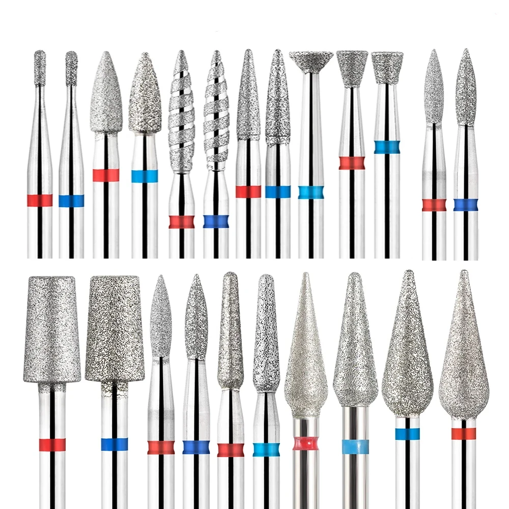 Brocas de diamante para unhas com chama, 3/32 '', arquivo elétrico russo, fresa para manicure, cutícula, ferramenta para remover unhas, 1 peça