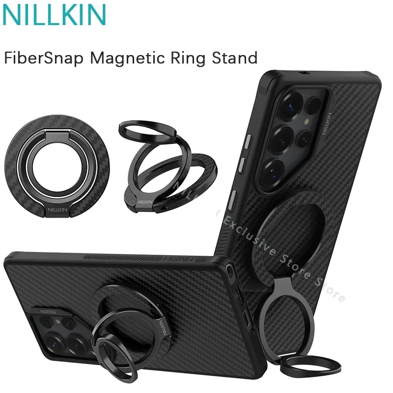 حامل حلقي مغناطيسي من NILLKIN FiberSnap لهاتف iPhone 16 15 14 Pro Max حامل مغناطيسي قوي لهاتف Samsung S25 Ultra