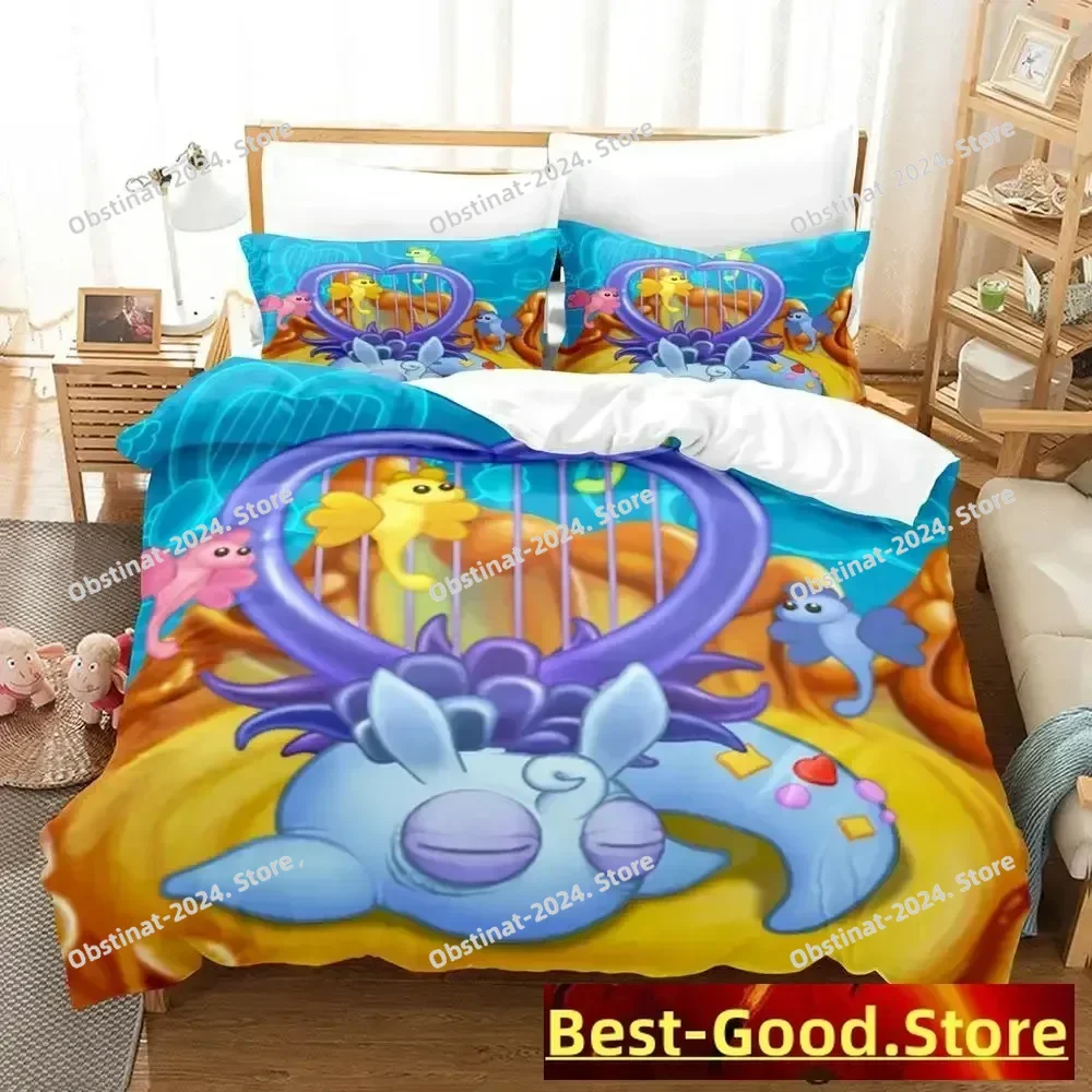 

New My Singing Monsters Bedding Set Single Twin Full Queen King Size Bed Set Adult Kid Bedroom Duvetcover Sets Anime
