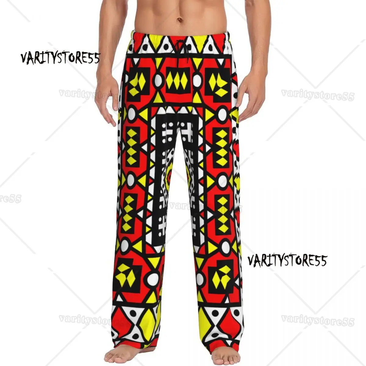 

Custom Kizomba Samakaka Ankara Pajama Pants Sleepwear Men African Pattern Wax Design Sleep Lounge Bottoms with Pockets