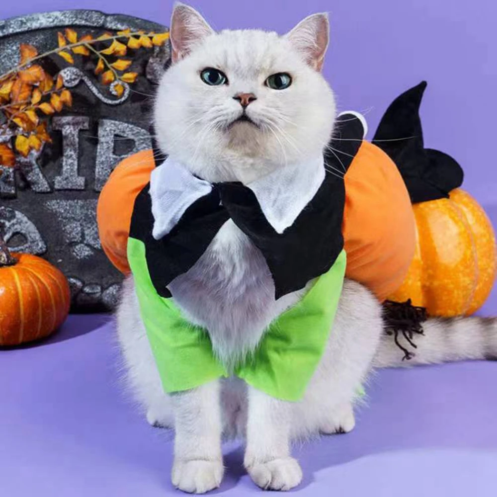 Funny Pet Cosplay Costume Pumpkin Costume Suit Cats Clothes Small Medium Dog Cat Leotard Coat Halloween Christmas Clothing