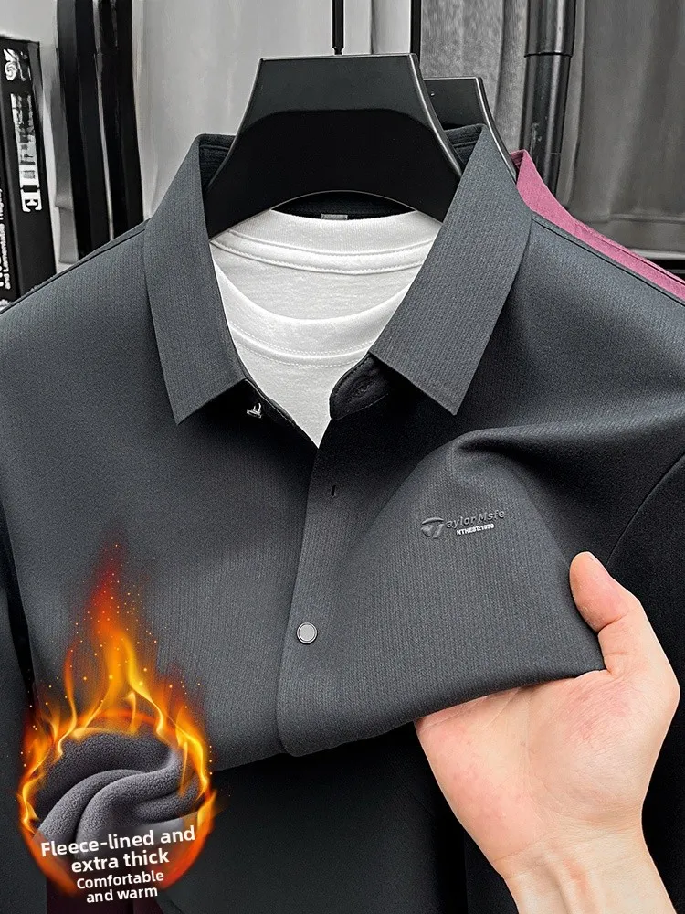 

Мужская повседневная теплая верхняя одежда Lormen Long Sve Fce на подкладке Thiened irt Busin для среднего возраста, осень-зима, новинка...