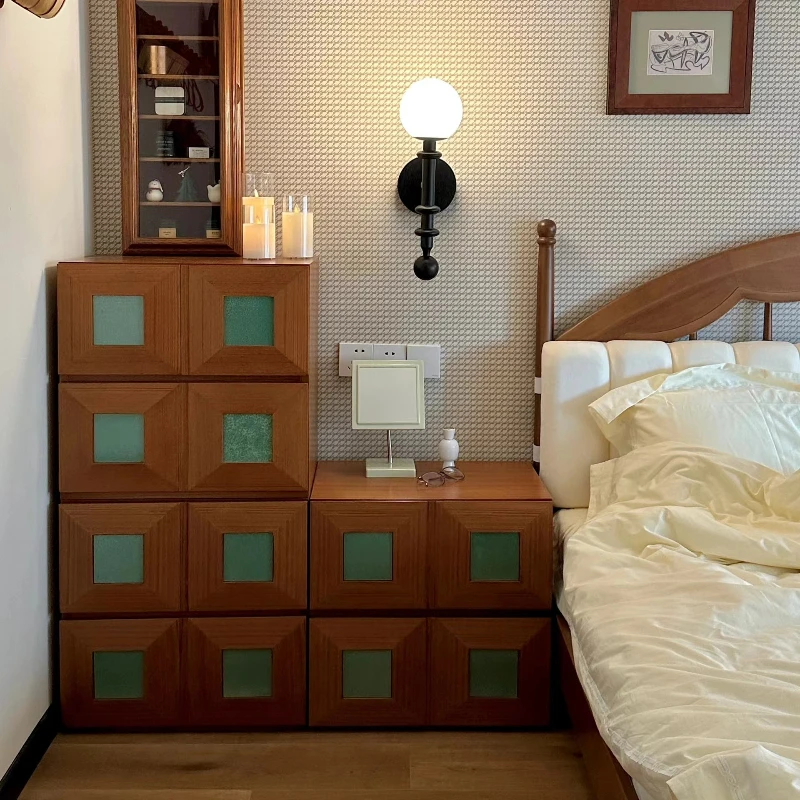 خزانة خشبية قابلة للتكديس، حامل منظم، خزائن غرفة المعيشة الحديثة الاسكندنافية، ركن غرفة النوم، أثاث منزلي صغير فيترينا