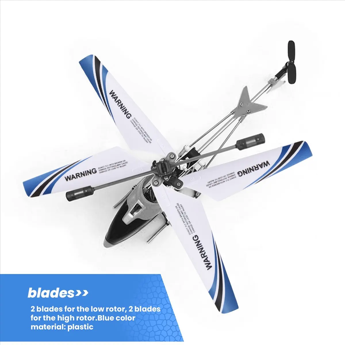 Y274A- 4pcs spare blades for helicopter rotor rc S107, Blue