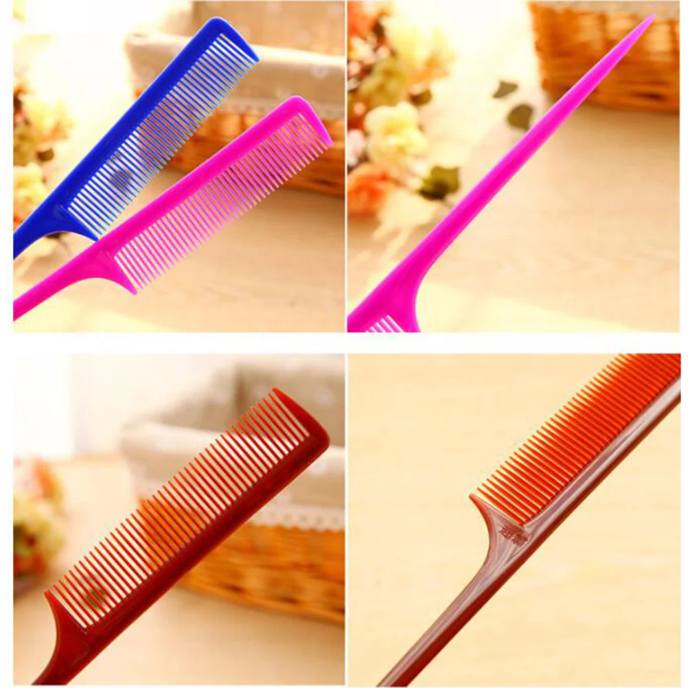 

5Pcs Salon Tail Comb Plastic Hairbrush with Long Handle for Hair Styling Sectioning Anti-Static Hair Comb Hairbrush for Salon