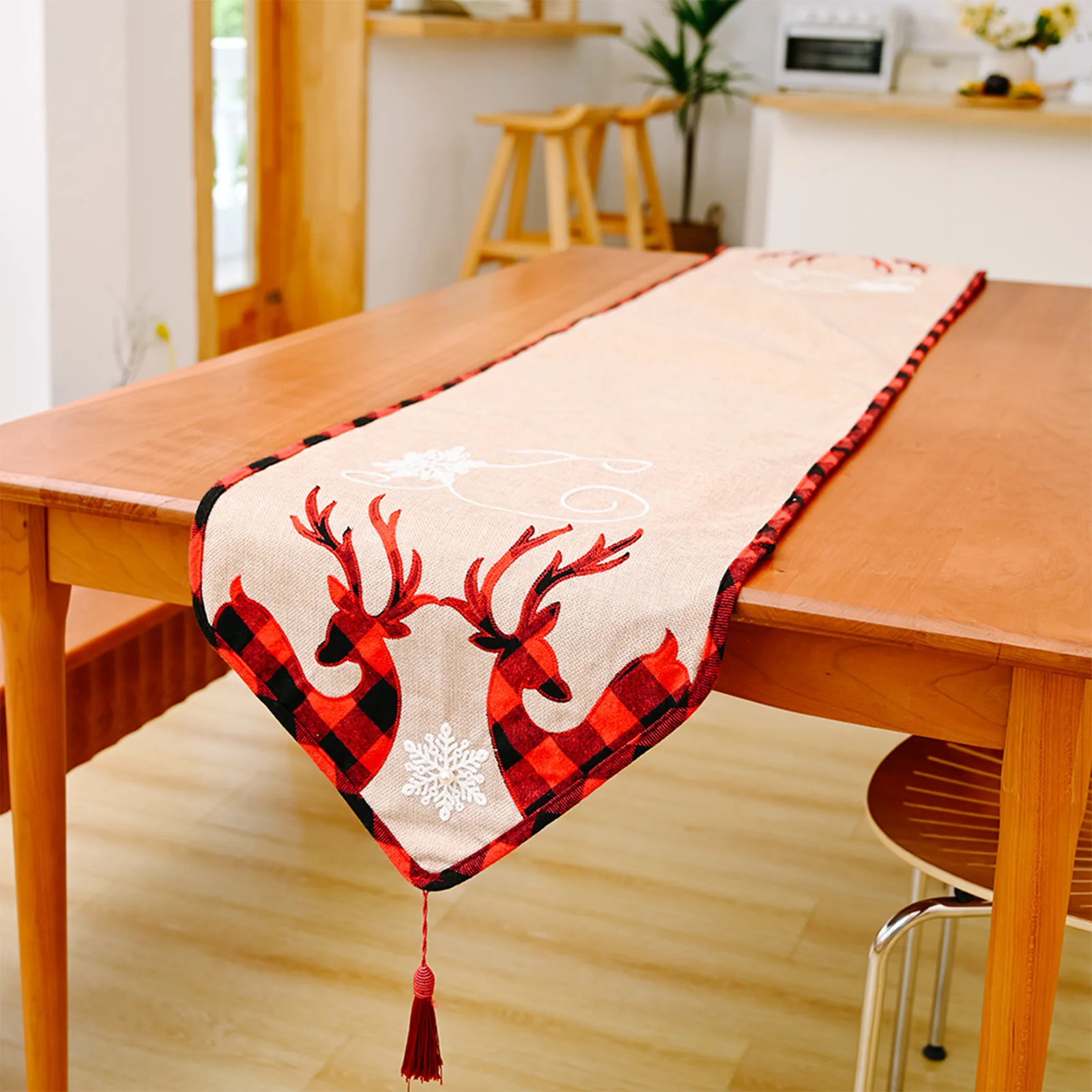 

Christmas Snowflake Table Runner High Quality Fabric Decorative Tablecloth Home Banquet Holiday Party Xmas Table Cover
