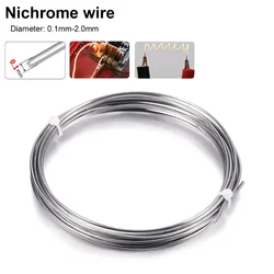 Nichrome Wire Cr20ni80 Nichrome Heating Wire 10m/Roll 0.1mm-1.5mm Electric Resistance Thread Wire Alloy Heating Yarn Mentos