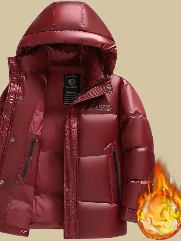 

Men's Winter Thickened down Jacket Casual Versatile Short Dad Style Warmth Outerwear Polyester Fiber City Casual Daily Wear