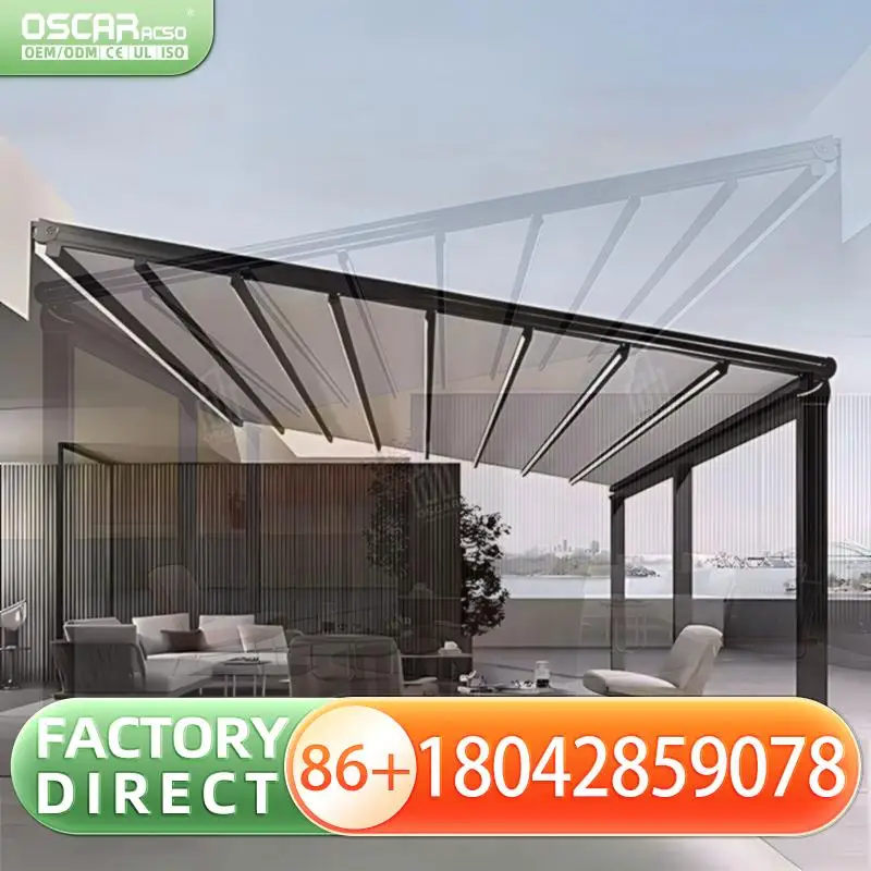 

Автоматический выдвижной навес-тент для сада, патио, балкона, перголы