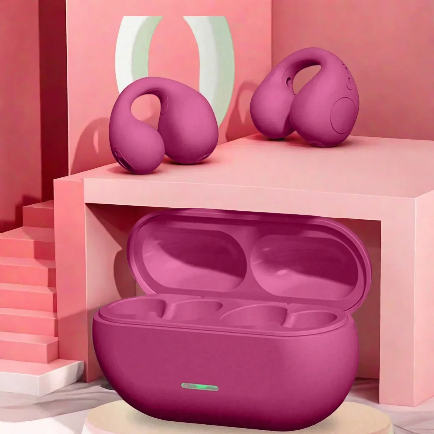 سماعة بلوتوث 5.3 سماعات توصيل الهواء اللاسلكية كليب الأذن الموسيقى إلغاء الضوضاء HD دعوة سماعة ألعاب رياضية