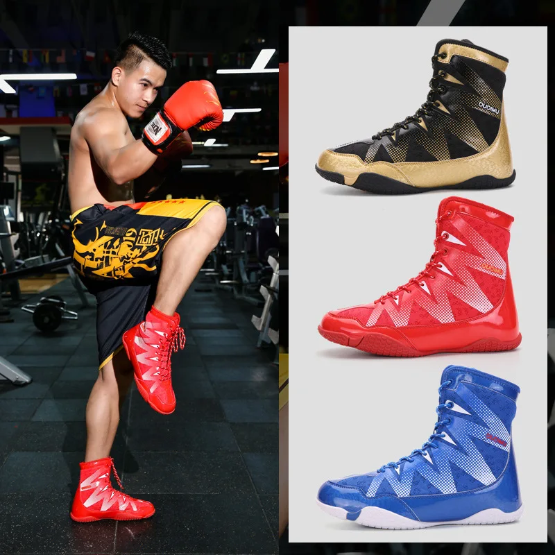 

Sports Combat Training Boxing Shoes Men's and Women's Gym Weightlifting Indoor Squat Shoes Fighting Shoes Wrestling Shoes