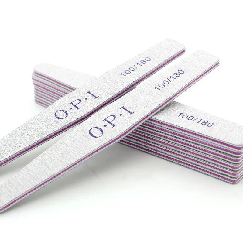 10pcs Professional Nail Supplier Custom Printed Logo Nail File Buffer Beauty Salon Nail Manicure File 100/180