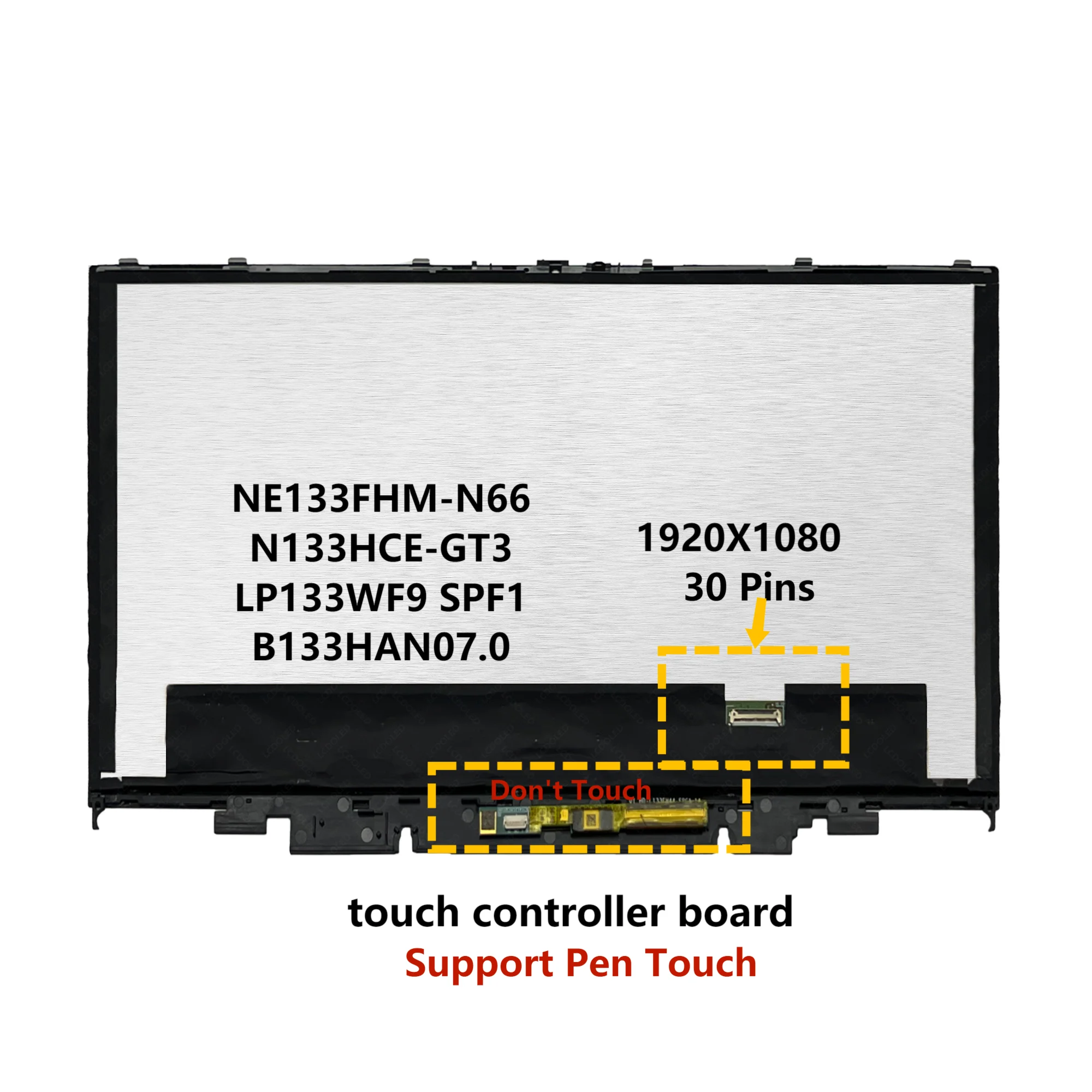 13.3'' FHD/UHD LED LCD Screen Display Touchscreen Assembly+Frame/Bezel with Pen Touch For Dell Inspiron 13 7306 2-in-1 P125G002