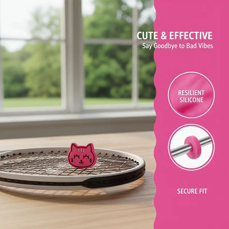 

Cute Cartoon Cat Shaped Tennis Vibration Dampener Silicone Shock Absorber To Reduce Tenis Racquet Vibration Dampeners