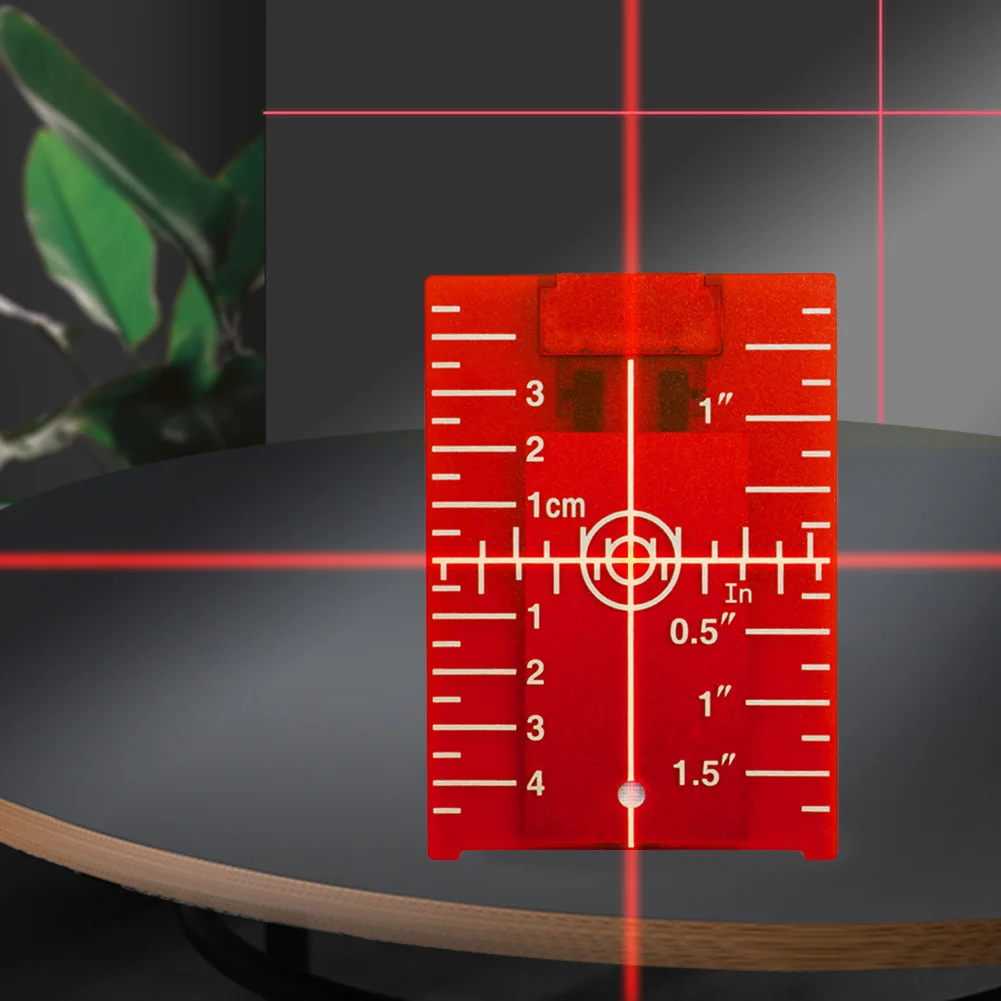 بطاقة الهدف لمستوى الليزر الرأسي/الأفقي البلاستيك الأحمر/الأخضر شعاع الخط لوحة المسافة ملحقات مستوى الليزر