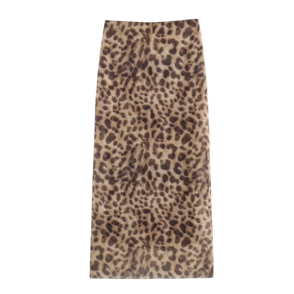 Gonna longuette in tulle leopardato da donna 2024 moda estiva vita alta elastico in vita gonne lunghe streetwear