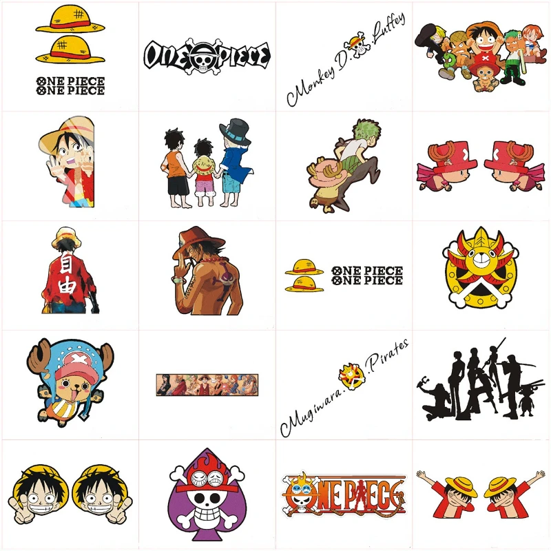 ONE PIECE Reflective Anime Stickers Monkey D. Luffy Car Window Glass Decorative Stickers Helmet Stickers Children\'s Toys Gifts