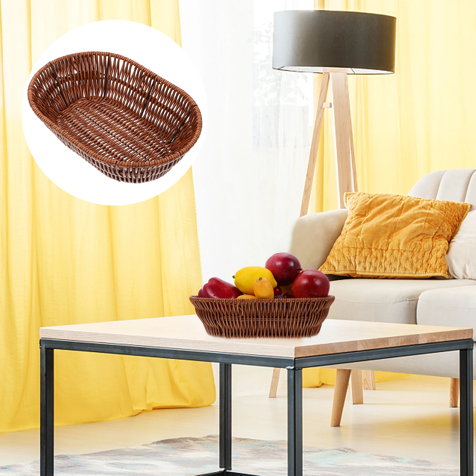 

1Pcs Home Storage Basket Creative Decorative Woven Fruit Vegetable Basket Multipurpose Storage Organizer for Kitchen