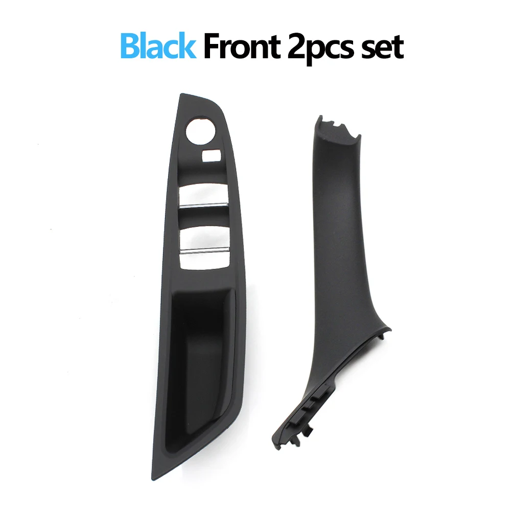 Black Microfiber Leather Armrest Handle Cover – For BMW 5-Series F10/F18 (2011-2017), LHD Driver Side