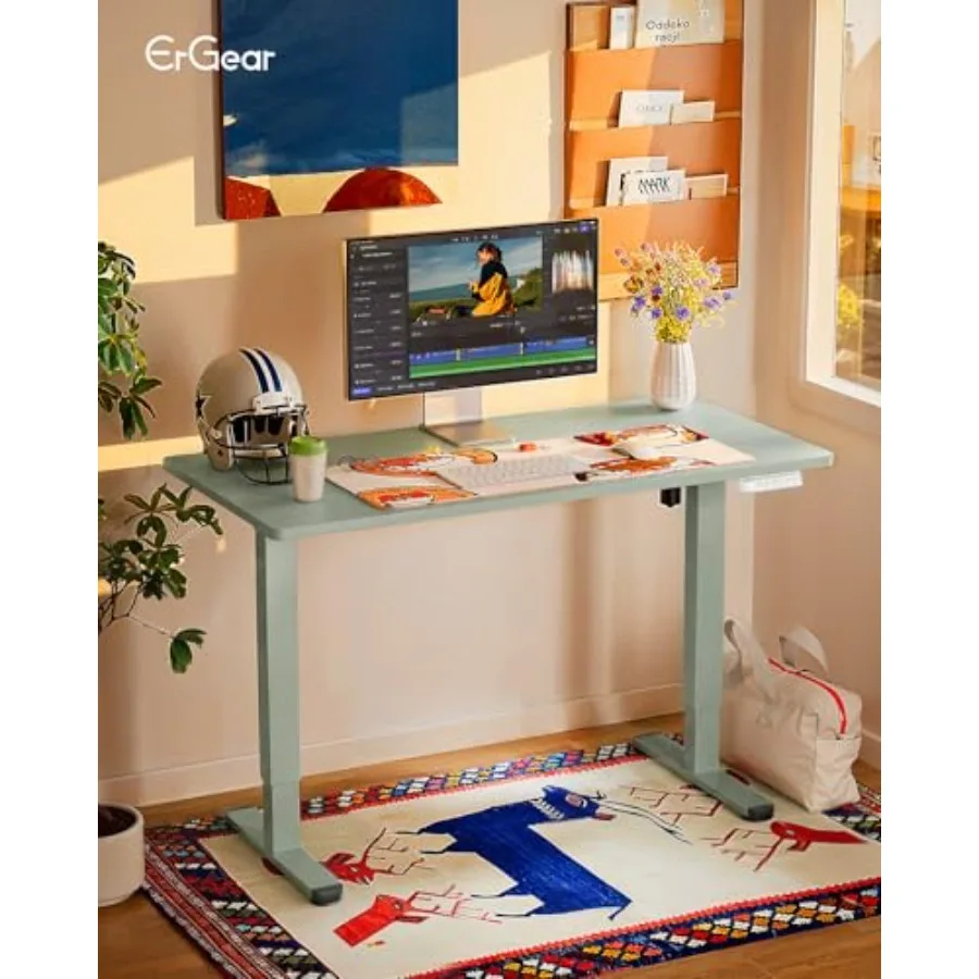Height Adjustable Electric Standing Desk for Home Office, Steel Frame with Matte Black Finish, Smooth Dual-Motor Lift and Memor