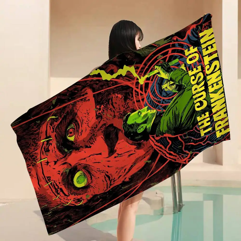 Classic Science Fiction F-frankenstein Microfiber Printed Beach Towel Mountain Climbing Yoga Beach Swimming Running Absorbent