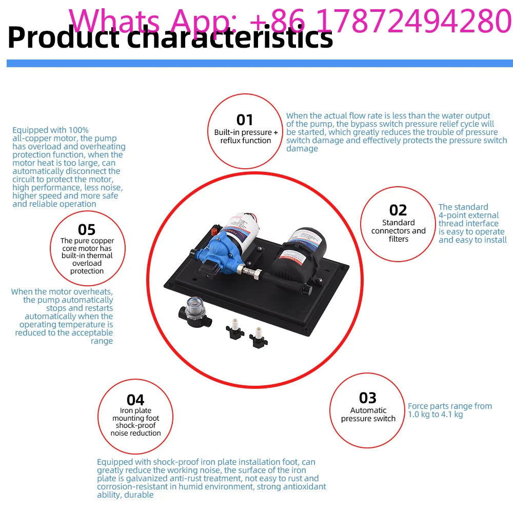 

Min 55PSI Fresh Water Diaphragm Pump Built in On Demand Pressure Switch with Pressure Tank