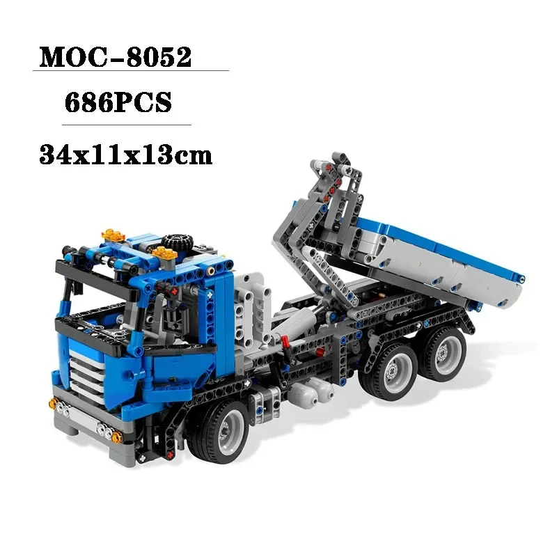 

New MOC-8052 Dump Container Splicing Model 686PCS Adult and Child Education Creative Birthday DIY Building Block Toy Gift