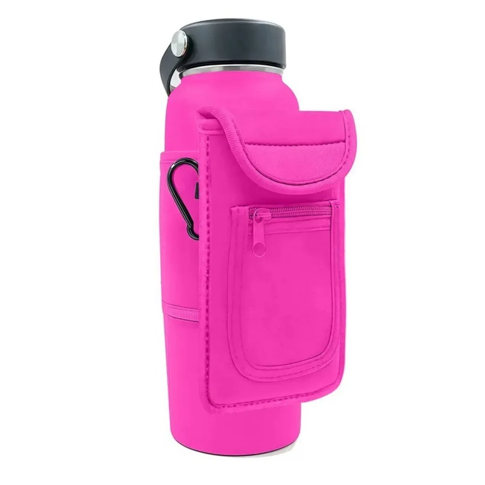 

Portable Gym Bottle Pouch Phone Holder Large Capacity Water Bottle Bag with Carabiner Easy Attachment Gym Sling Bag