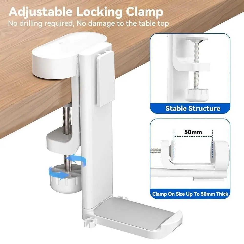 

New 4-in-1 Tableside Storage Box 360° degree Rotating Metal Earphone Stand Multifunctional Removable Desk Side Box School